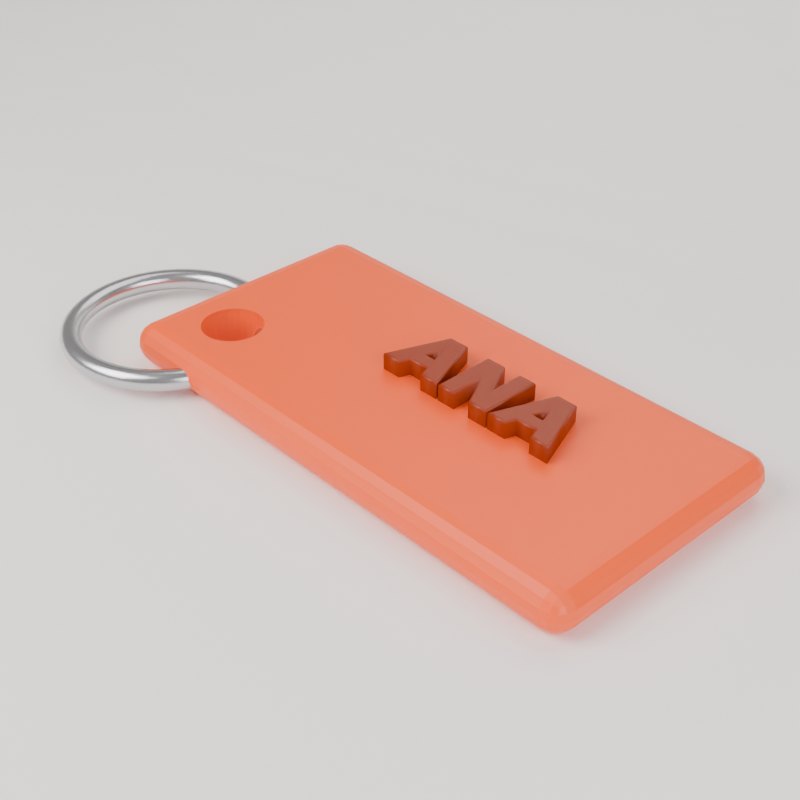 Chaveiro com nome personalizado impresso em 3D
