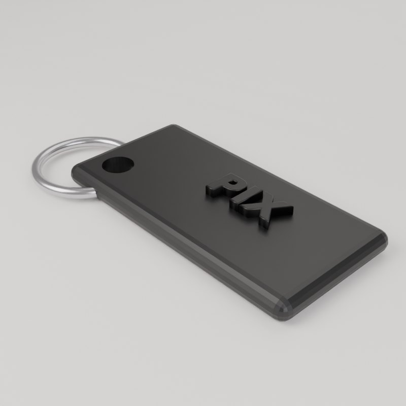 Chaveiro QR Code Pix impresso em 3D