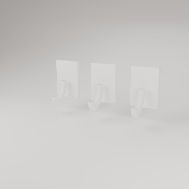 Kit 4 ganchos de parede impresso em 3D