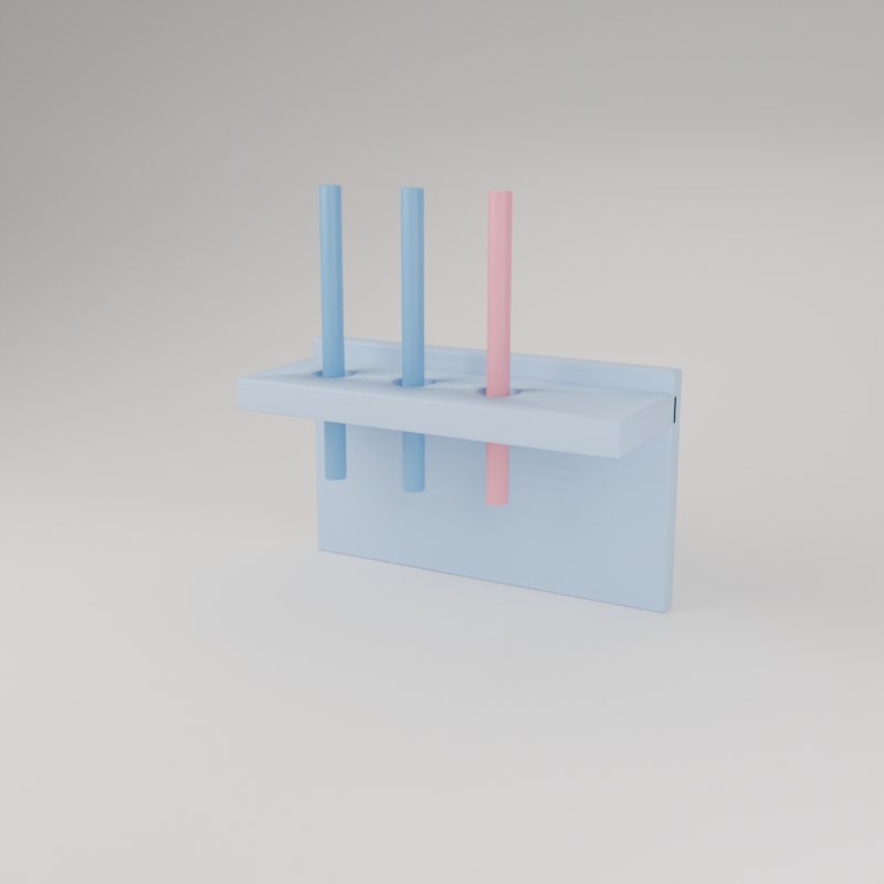 Porta-escovas de parede impresso em 3D