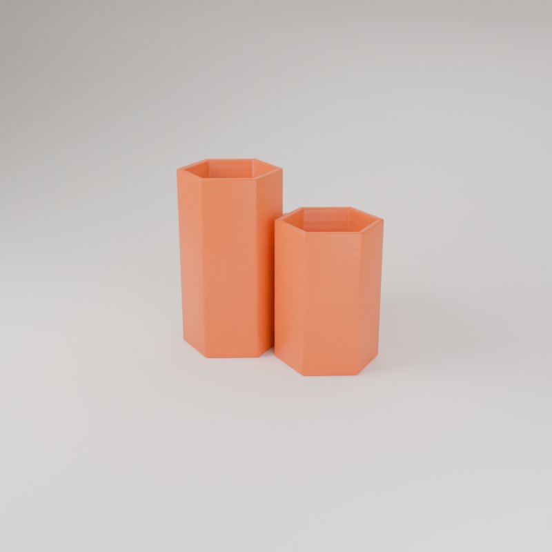 Porta-canetas hexagonal impresso em 3D